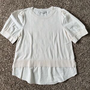 LOFT Short Sleeve Mock Layered Sweater size L